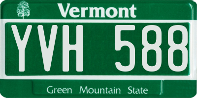 VT license plate YVH588