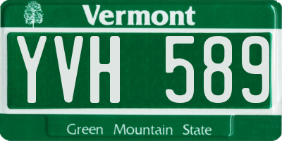 VT license plate YVH589