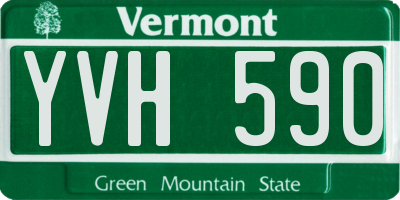 VT license plate YVH590