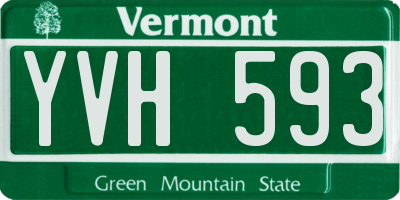 VT license plate YVH593