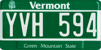 VT license plate YVH594