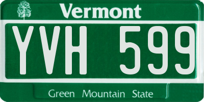 VT license plate YVH599