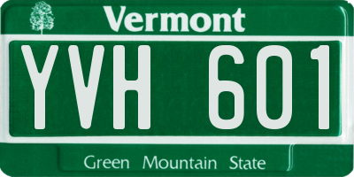 VT license plate YVH601