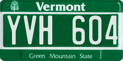 VT license plate YVH604
