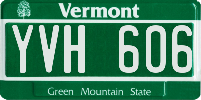 VT license plate YVH606