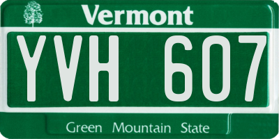 VT license plate YVH607