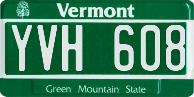 VT license plate YVH608