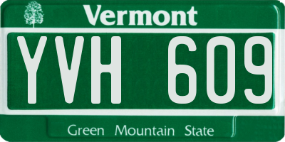 VT license plate YVH609