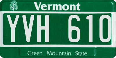 VT license plate YVH610