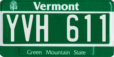 VT license plate YVH611
