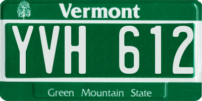 VT license plate YVH612
