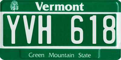 VT license plate YVH618
