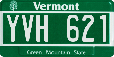 VT license plate YVH621