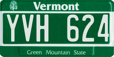 VT license plate YVH624