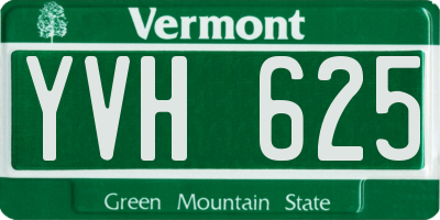 VT license plate YVH625