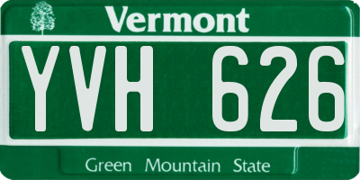 VT license plate YVH626