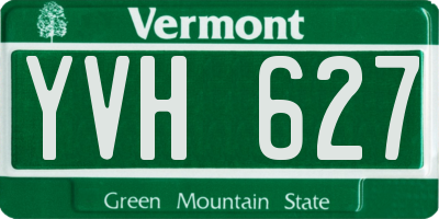 VT license plate YVH627
