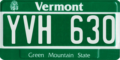 VT license plate YVH630