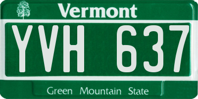 VT license plate YVH637