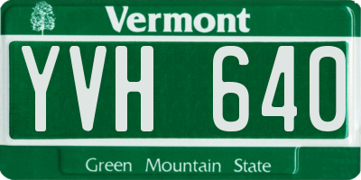 VT license plate YVH640