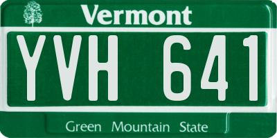 VT license plate YVH641