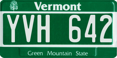 VT license plate YVH642