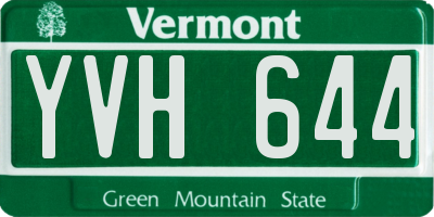 VT license plate YVH644