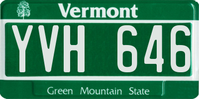 VT license plate YVH646