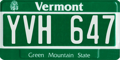 VT license plate YVH647