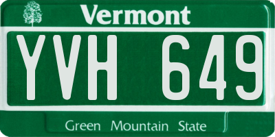 VT license plate YVH649