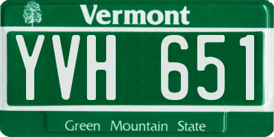 VT license plate YVH651