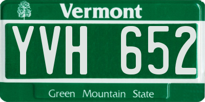 VT license plate YVH652