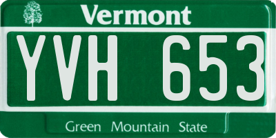 VT license plate YVH653