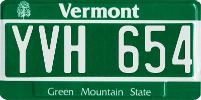 VT license plate YVH654