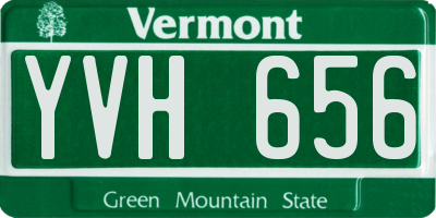 VT license plate YVH656