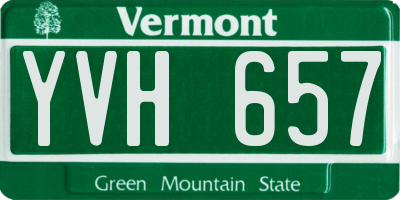 VT license plate YVH657