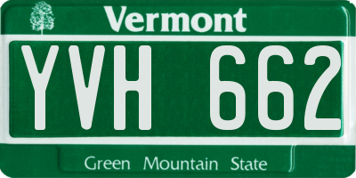 VT license plate YVH662