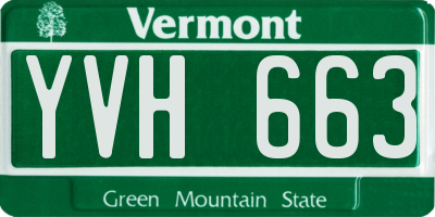VT license plate YVH663