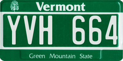 VT license plate YVH664