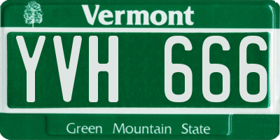 VT license plate YVH666