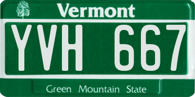 VT license plate YVH667