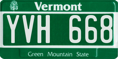VT license plate YVH668
