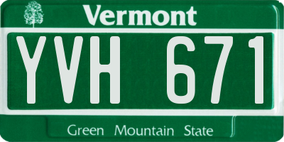 VT license plate YVH671