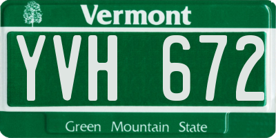 VT license plate YVH672