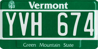 VT license plate YVH674