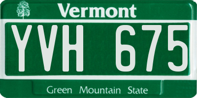 VT license plate YVH675