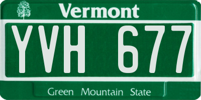 VT license plate YVH677