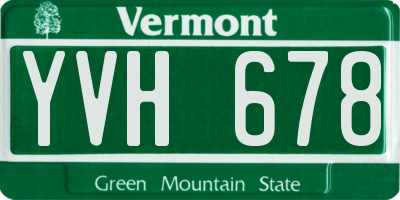 VT license plate YVH678