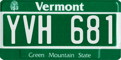 VT license plate YVH681