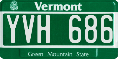 VT license plate YVH686